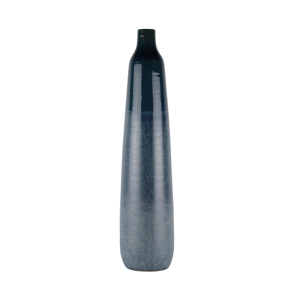 Ceramic 27.5" Bottle Vase, Blue Mix - ReeceFurniture.com