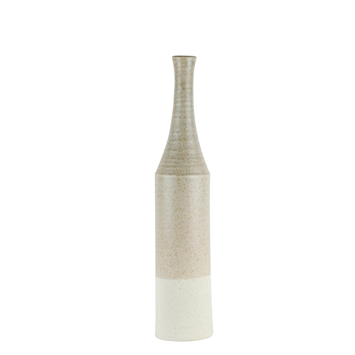 Ceramic 23.75" Bottle Vase, Beige