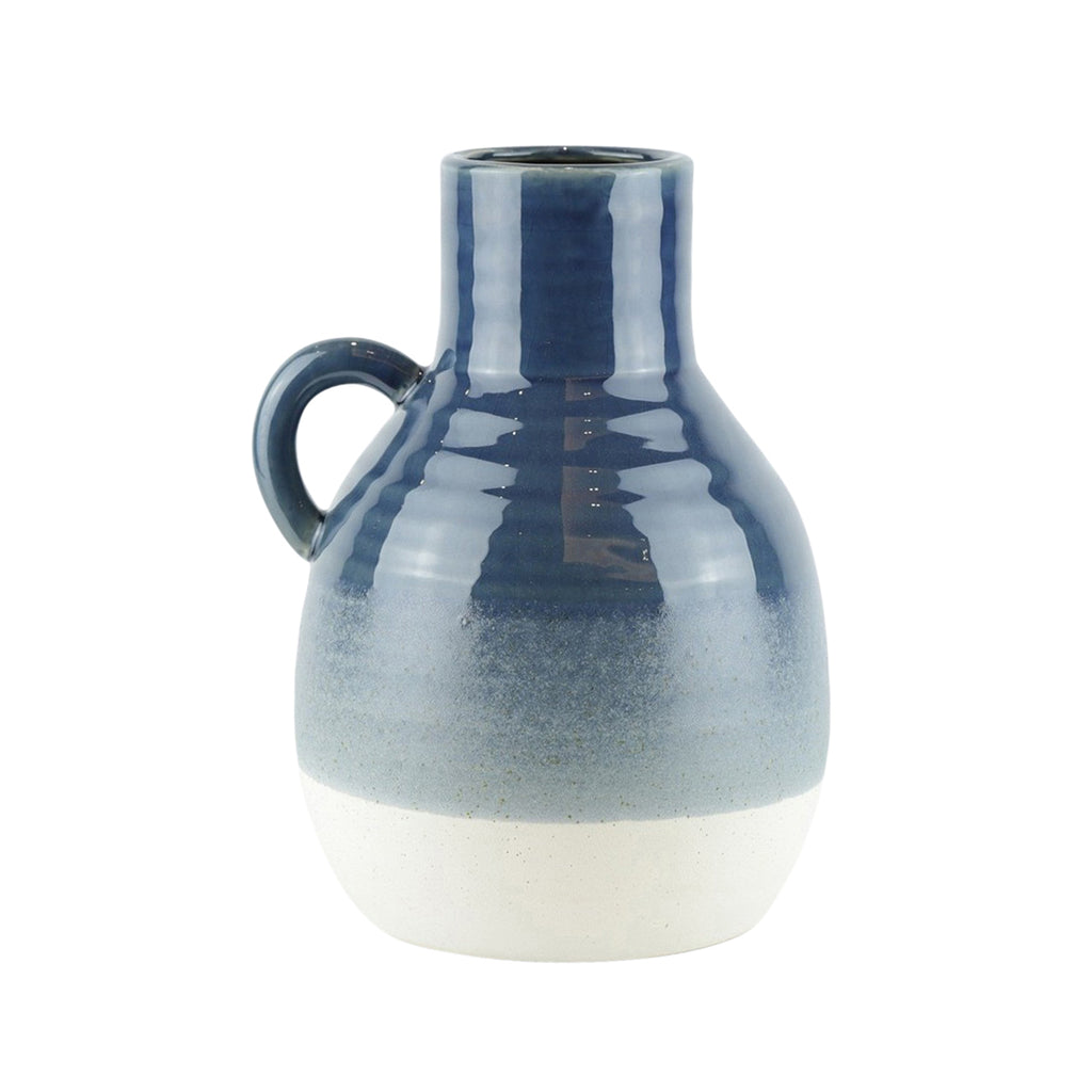 Ceramic 10" Jug, Navy / White - ReeceFurniture.com