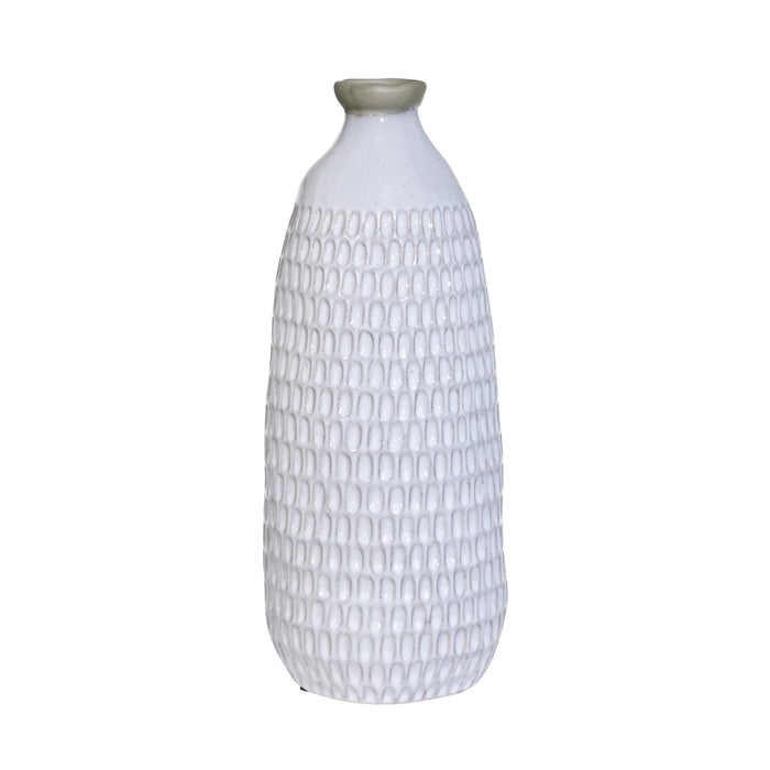 Ceramic Organic Dimpled Vase, 16.25" Gray