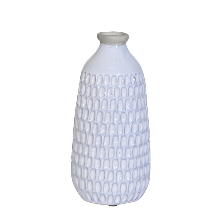Ceramic Organic Dimpled Vase, 9.25" Gray
