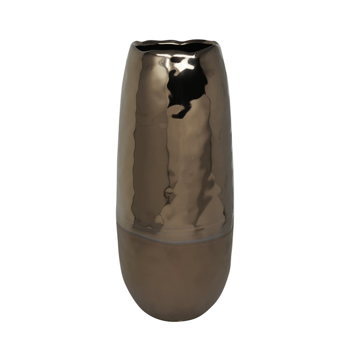 Ceramic Vase 16", 2 Tone Bronze