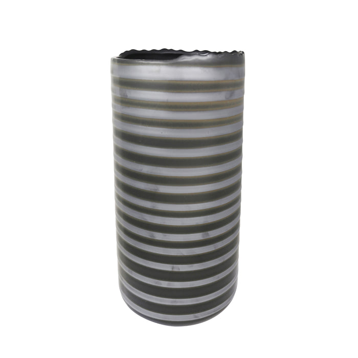 Ceramic Vase 2 Tone 18.75", Gray