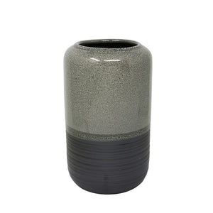 Ceramic Vase 9.5",  Gray - ReeceFurniture.com