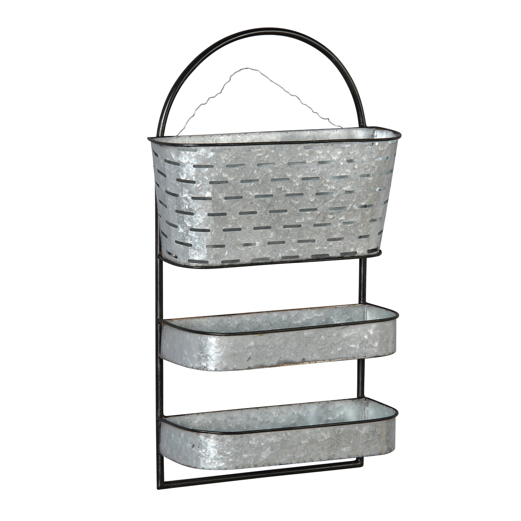 Metal 3 Tier Wall Shelf, Silver - ReeceFurniture.com