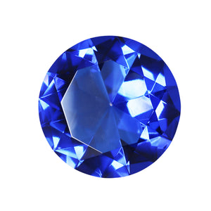 Glass Diamond Decor, 4.75", Blue - ReeceFurniture.com