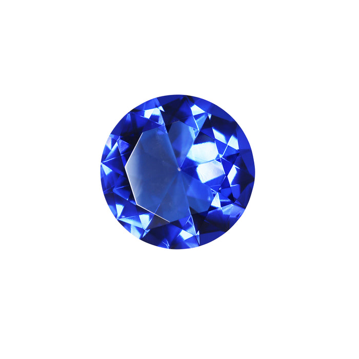 Glass Diamond Decor, 3", Blue