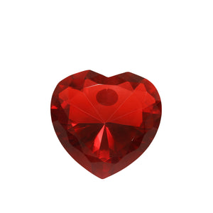 Glass Heart Diamond , Red, 4" - ReeceFurniture.com