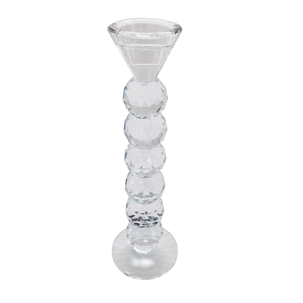 Glass 10.25" Candle Holder, Clear - ReeceFurniture.com