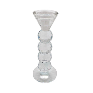 Glass 7.75" Candle Holder, Clear - ReeceFurniture.com