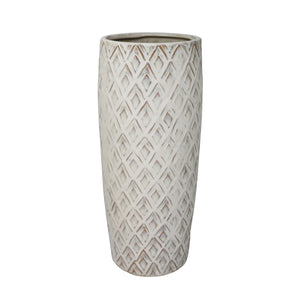 Ceramic 12.5" Weave Vase, Beige - ReeceFurniture.com