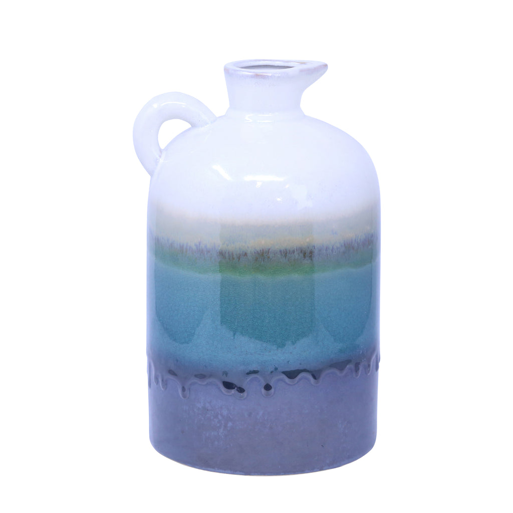 Ceramic 10.25 Pitcher, Green Drip - ReeceFurniture.com