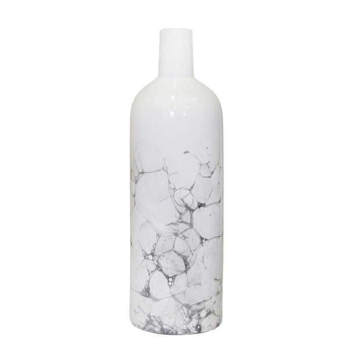 Ceramic 12" Bottle Vase, Black/White