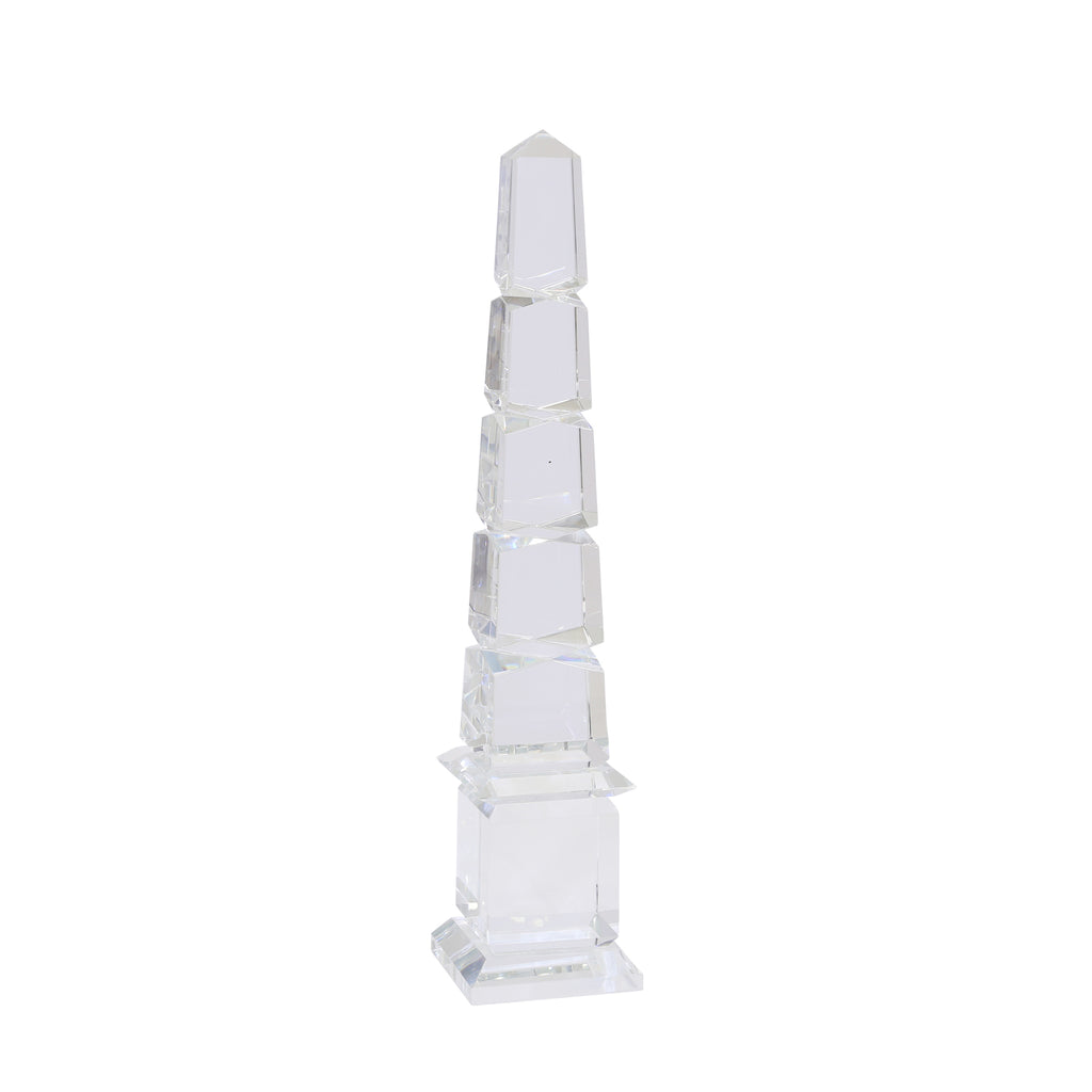 Crystal Obelisk 17.5", Clear - ReeceFurniture.com