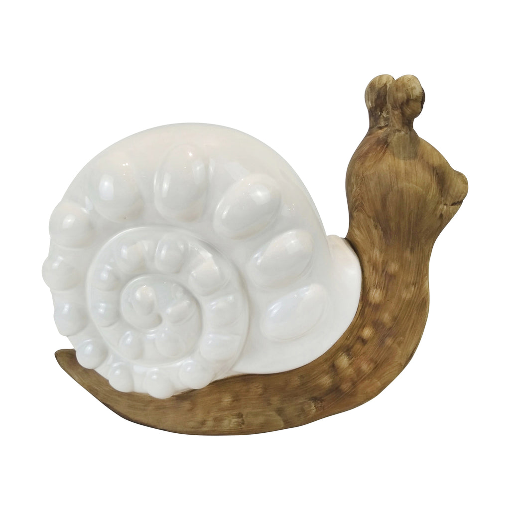 Ceramic Snail W/ White Shell 10.25" - ReeceFurniture.com