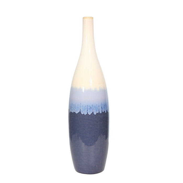 Ceramic Vase With Drip Glaze 19.25", Blue Mix
