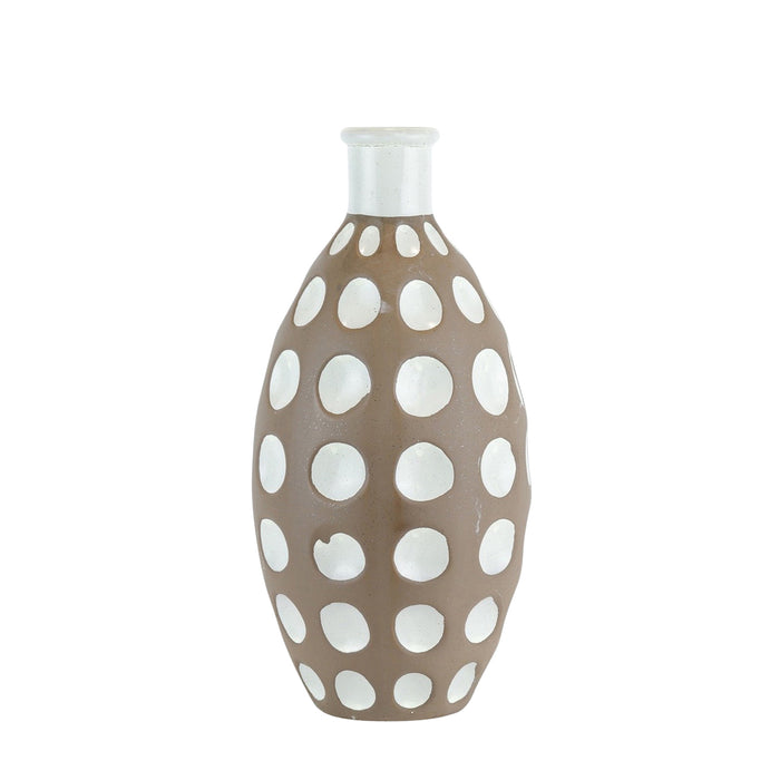 Ceramic Concave Bubbles Vase,13.75" Brown