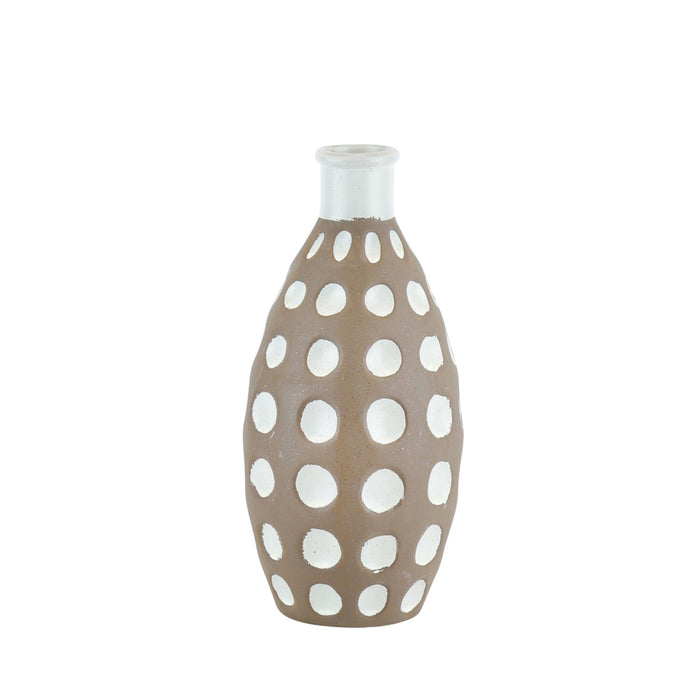 Ceramic Concave Bubbles Vase,10.75",  Brown