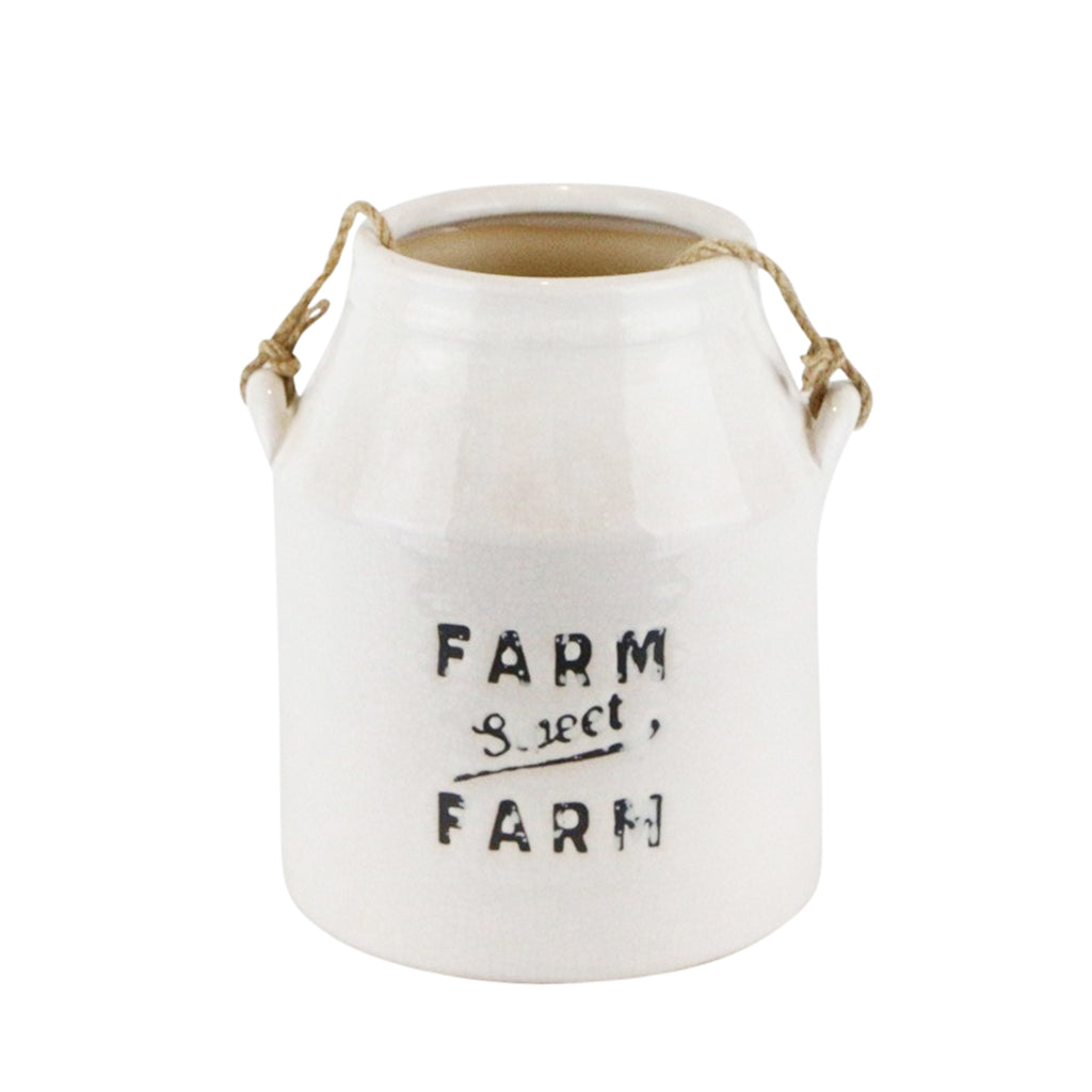 Ceramic Hanging Milk Jug Planter, 7.75" White - ReeceFurniture.com