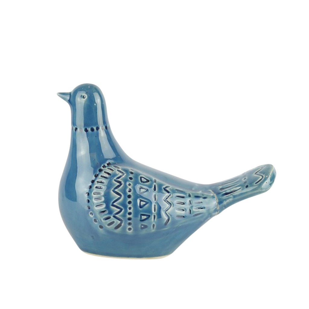 Ceramic Dove Figurine 8.25", Blue - ReeceFurniture.com