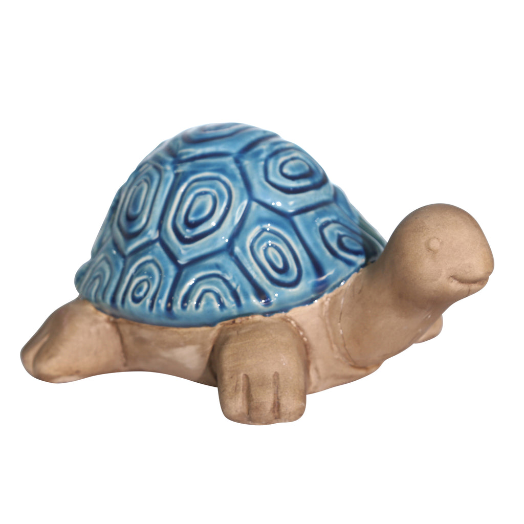 Ceramic Tortoise, 9.75" Turquoise - ReeceFurniture.com