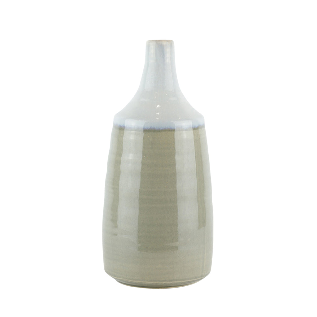 Ceramic Drip Glaze Vase, 14" Lt Blue Mix - ReeceFurniture.com
