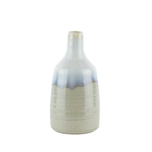 Ceramic Drip Glaze Vase, 10.25" Lt Blue Mix - ReeceFurniture.com