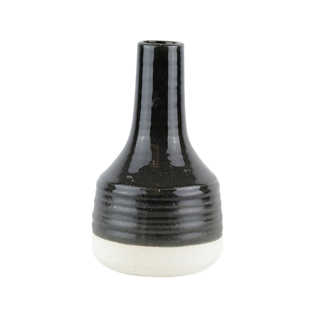 Ceramic Genie Vase 10", Black - ReeceFurniture.com
