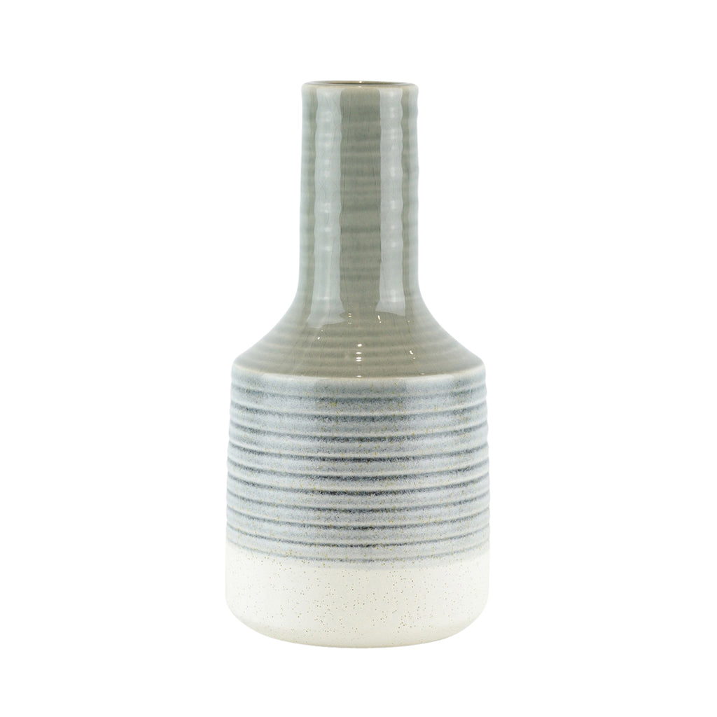 Ceramic Genie Vase 13.5", Gray - ReeceFurniture.com