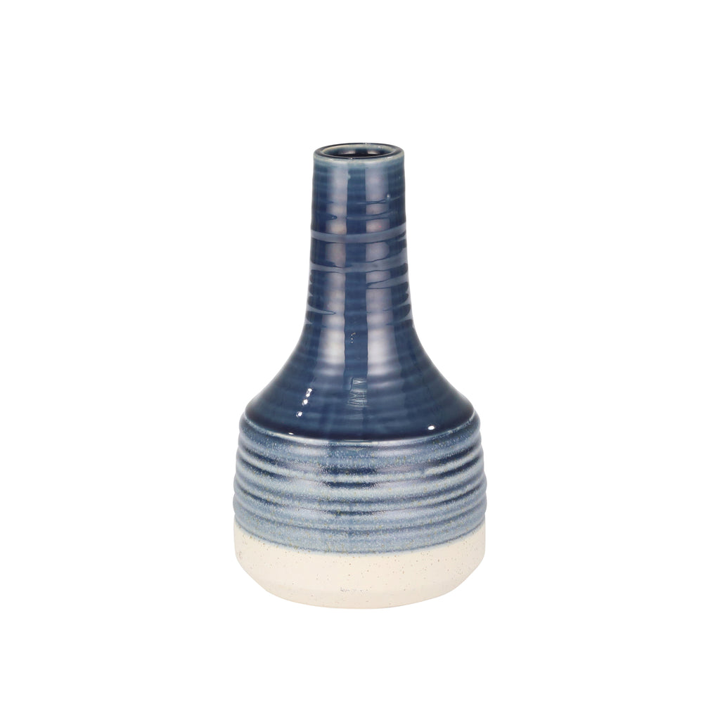 Ceramic Genie Vase 10", Navy - ReeceFurniture.com