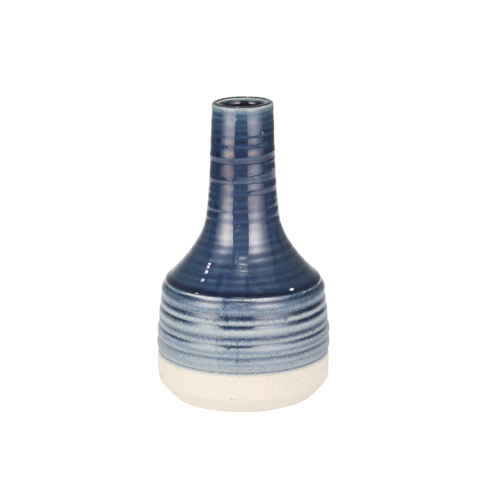 Ceramic Genie Vase 10", Navy