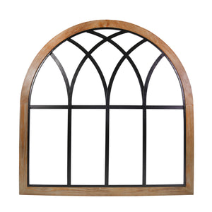 Metal/Wood Gothic Arch 37.5",Brown - ReeceFurniture.com