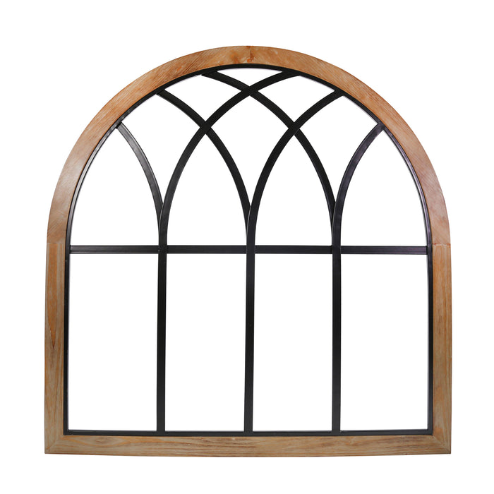 Metal/Wood Gothic Arch 37.5",Brown
