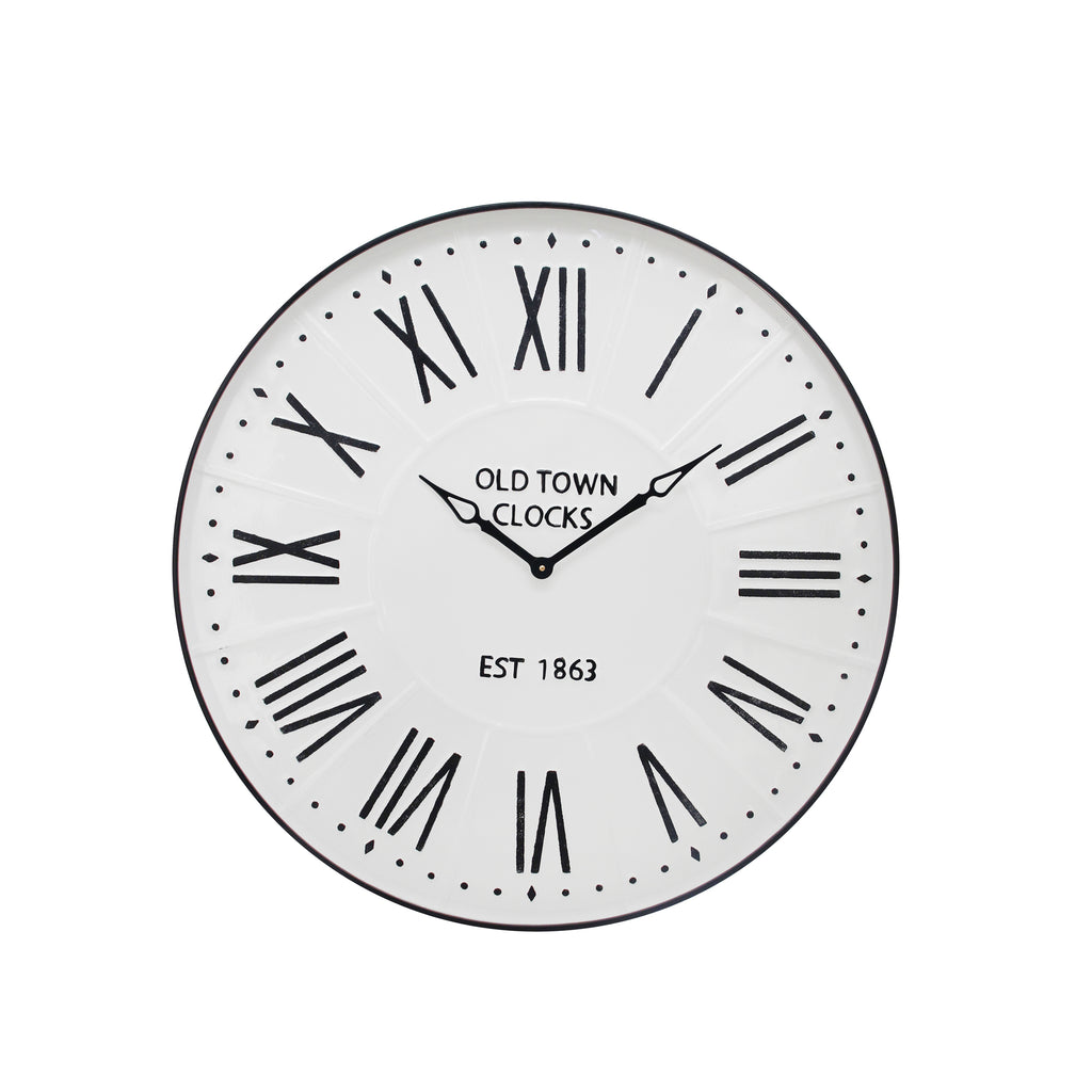 Metal Wall Clock 31.5" White Wb - ReeceFurniture.com