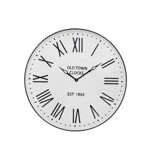 Metal Wall Clock 31.5" White Wb - ReeceFurniture.com