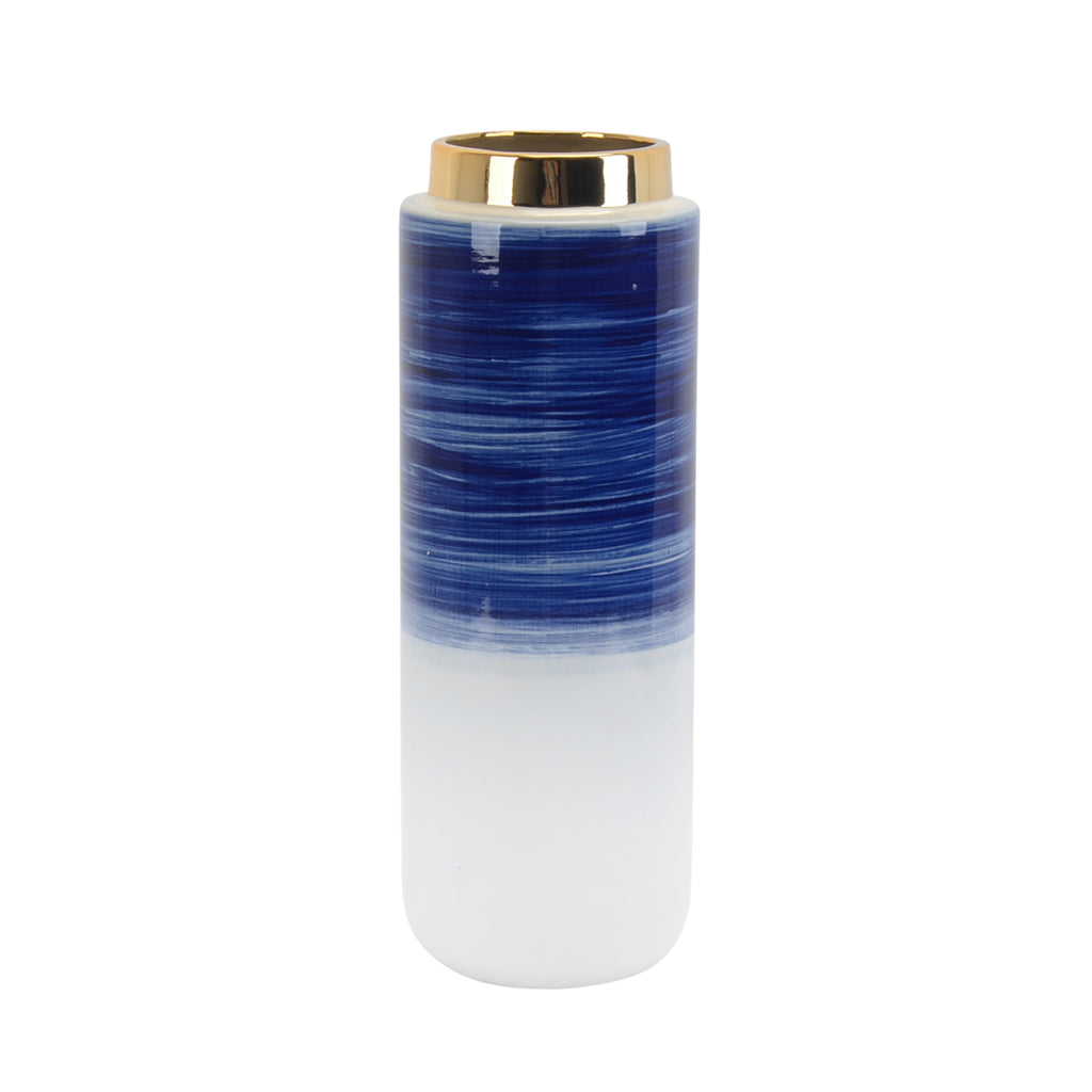 Ceramic Blue/White 16.5" Vase - ReeceFurniture.com