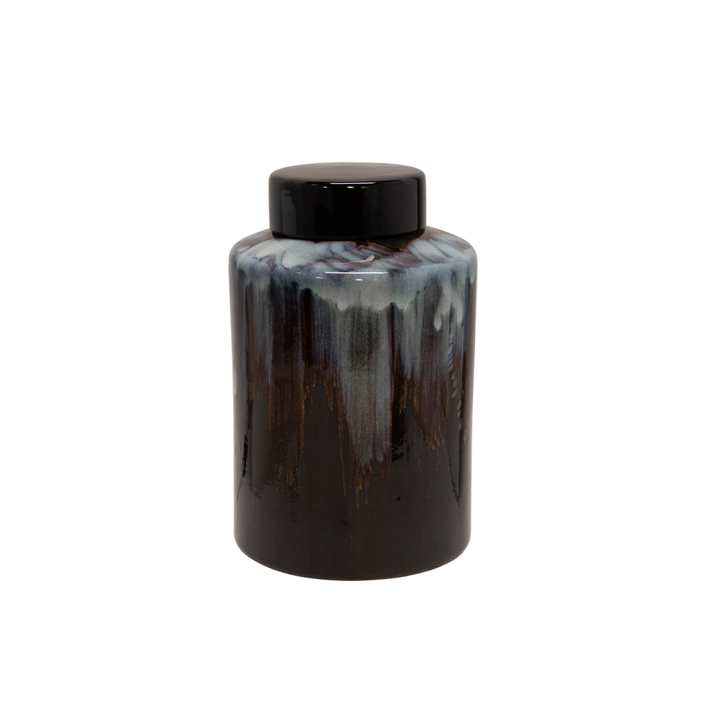 Ceramic 13.5" Covered Jar, Multi - ReeceFurniture.com