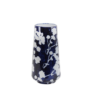 Ceramic 12.5" Floral Vase, Blue/White - ReeceFurniture.com