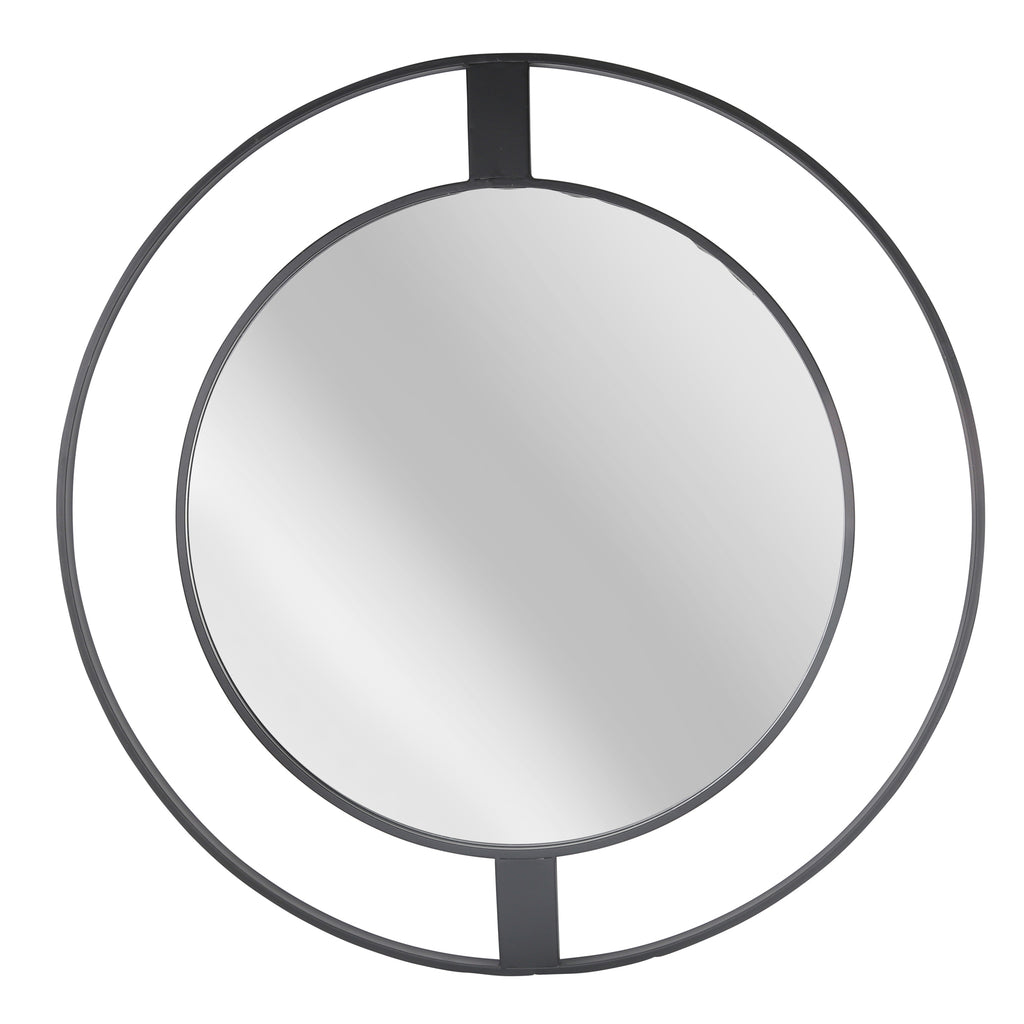 Metal Frame 36" Wall Mirror, Black Wb - ReeceFurniture.com