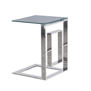 Metal Box Frame 22" Side Table,Silver - ReeceFurniture.com