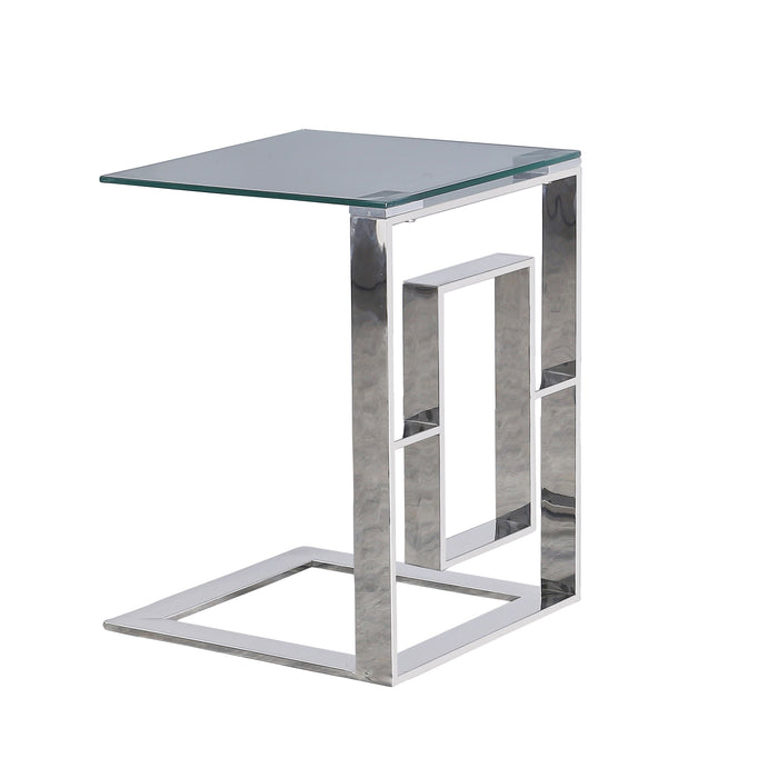 Metal Box Frame 22" Side Table,Silver
