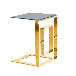 Metal Box Frame 22" Side Table,Gold - ReeceFurniture.com
