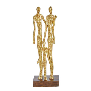 Resin 16.5" Family Figurine, Gold - ReeceFurniture.com