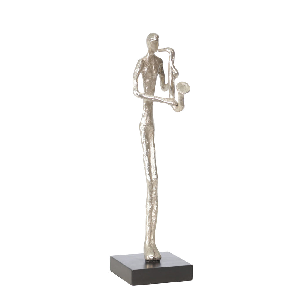 Aluminum 15.5" Saxophone Musicsilver - ReeceFurniture.com