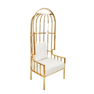 Metal 72" Throne Chair, Gold - ReeceFurniture.com