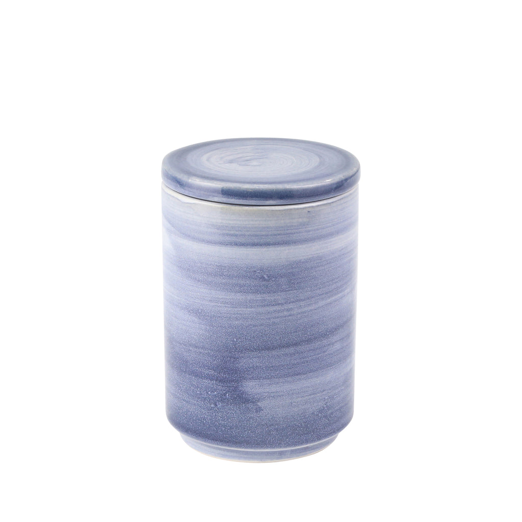 Ceramic 6.5" Covered Jar, Blue - ReeceFurniture.com