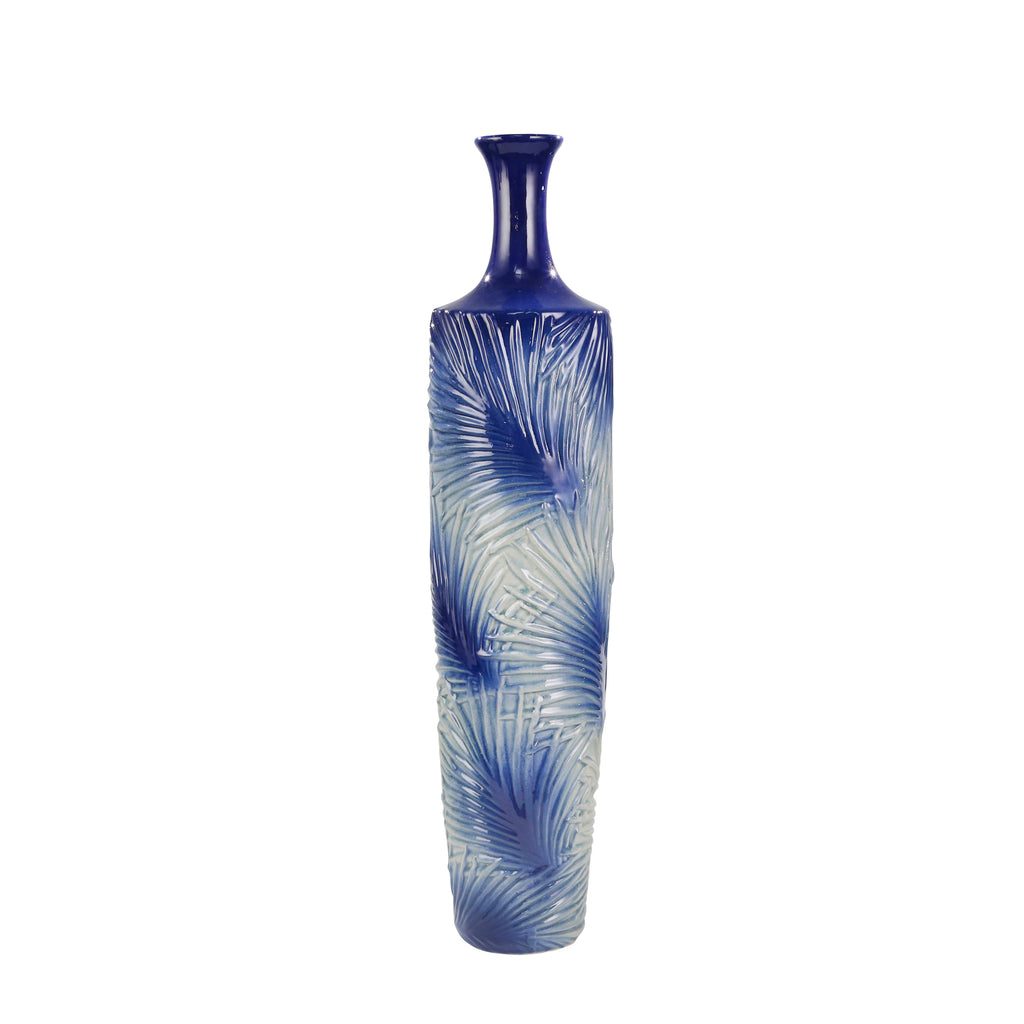Ceramic 28" Fern Design Vase,Blue Mix - ReeceFurniture.com