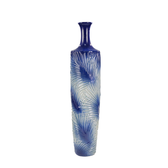 Ceramic 28" Fern Design Vase,Blue Mix