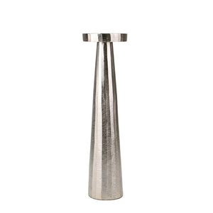 Aluminum 21" Pillar Holder, Silver - ReeceFurniture.com
