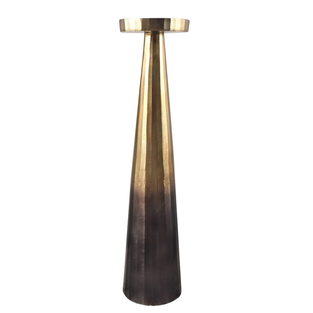 Aluminum 22" Pillar Holder, Ombre Gold/Brown - ReeceFurniture.com